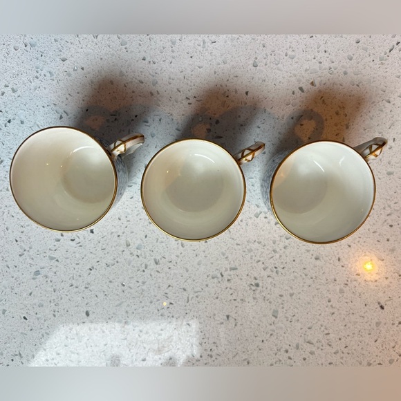 Rare Antique Royal Worcester Blue/White Floral Porcelain Demitasse Cups Set of 3 - Picture 5 of 16